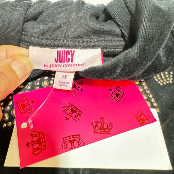 Juicy Couture Black Velour Tracksuit 3T NWT - Picture 6 of 8